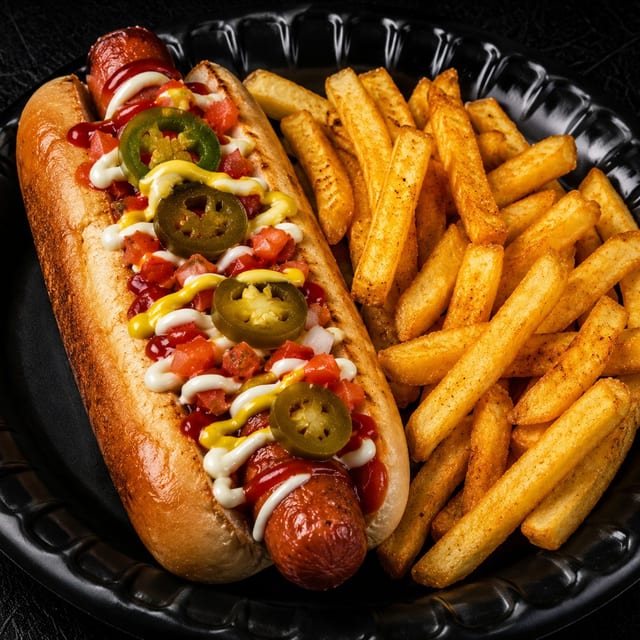 The Works Hot Dog.