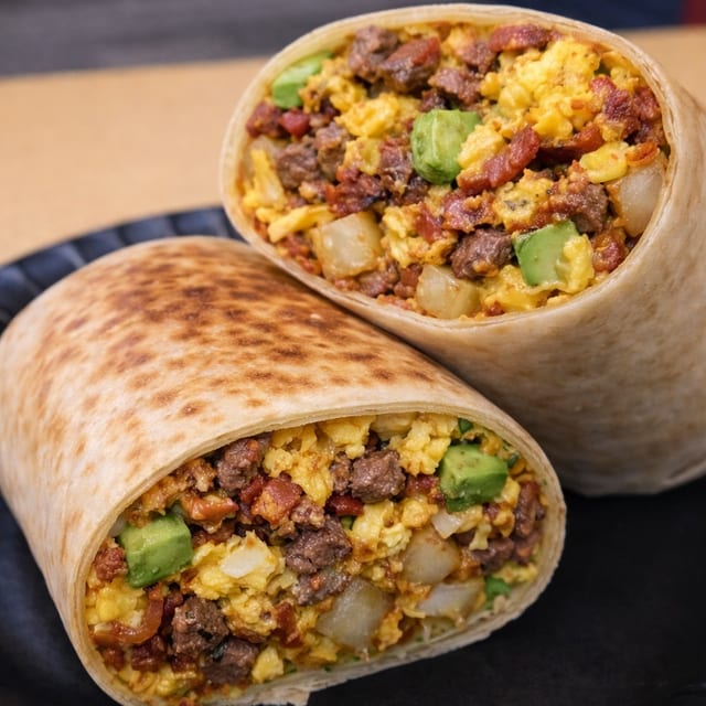 Deluxe Breakfast Burrito.