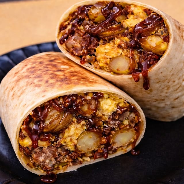 Tex-Mex BBQ Breakfast Burrito.