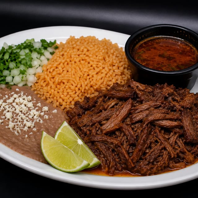 Fiesta Style Birria Plate.