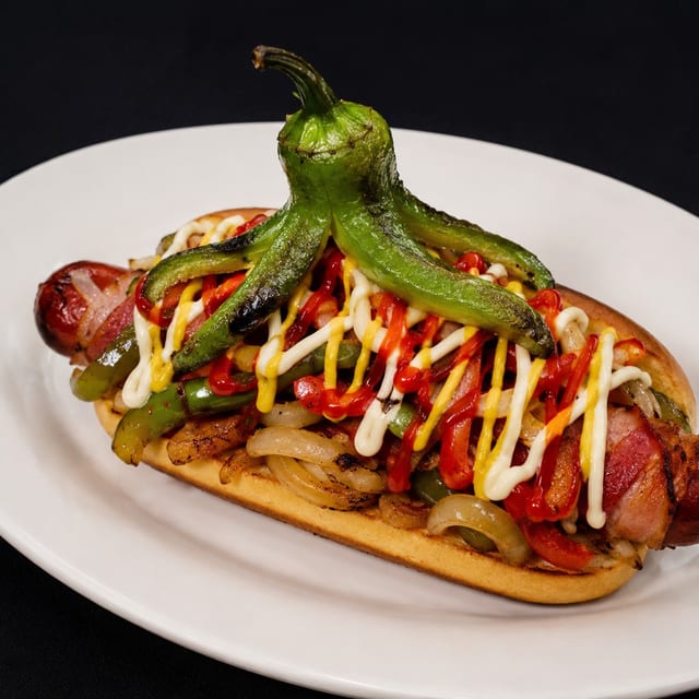 Street Hot Dog w/Bacon.