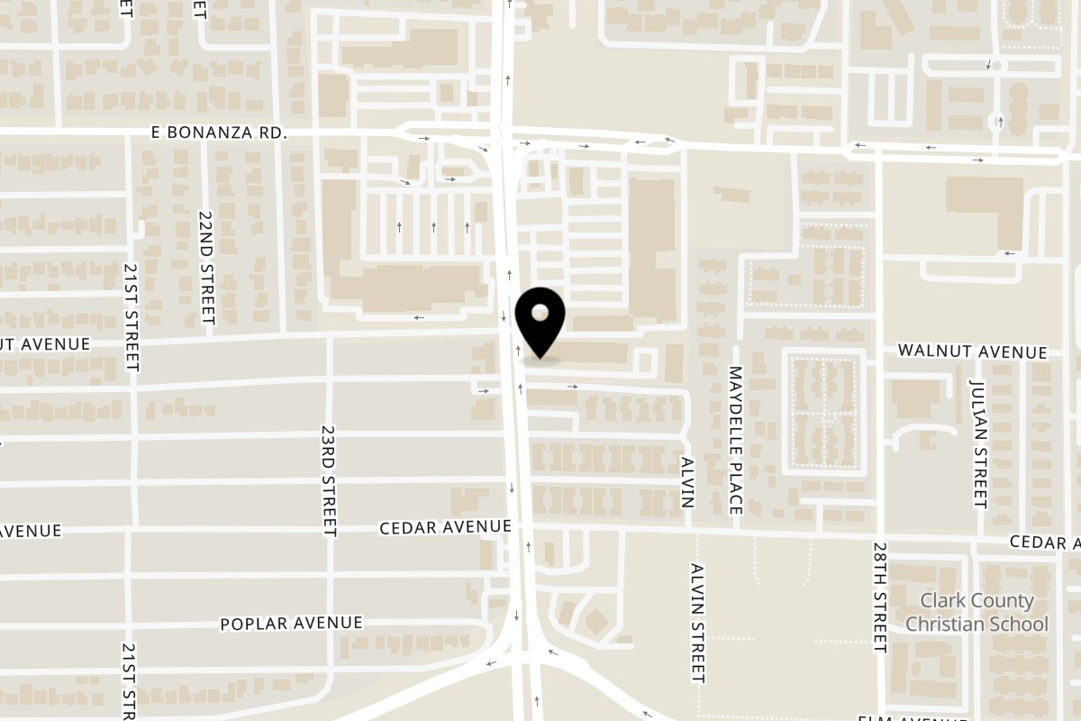 Map showing the location of Los Huicholes on 546 N Eastern Ave suite 100 in Las Vegas